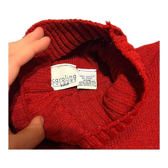 Carolina Colours Womens Red Long Sleeve Turtleneck Sweater 20W Plus Size Comfy - Picture 3 of 7